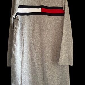Tommy Hilfiger Gray Quarter-Zip with Striped Accents